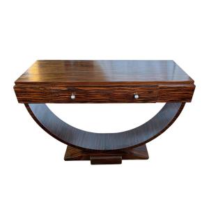Console Art Déco en ébène de Macassar, années 1930