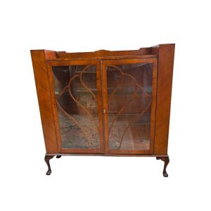 English Art Deco Mahogany Display Cabinet (1930)