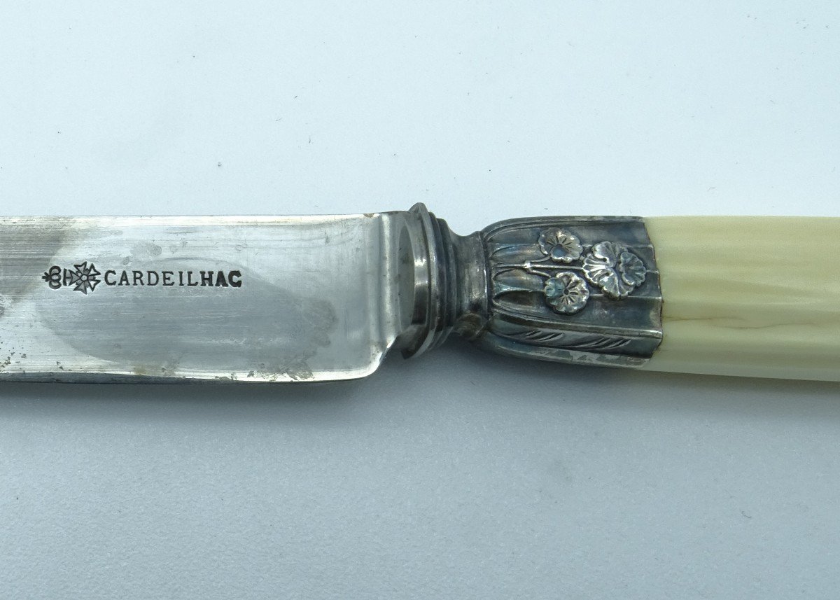 Cardeilhac 16 Couteaux à Dessert Manche ivoire 1920/1930-photo-3