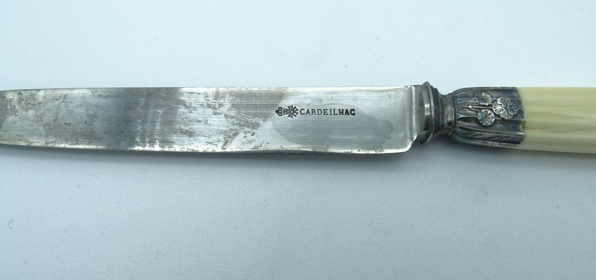 Cardeilhac 16 Couteaux à Dessert Manche ivoire 1920/1930-photo-1