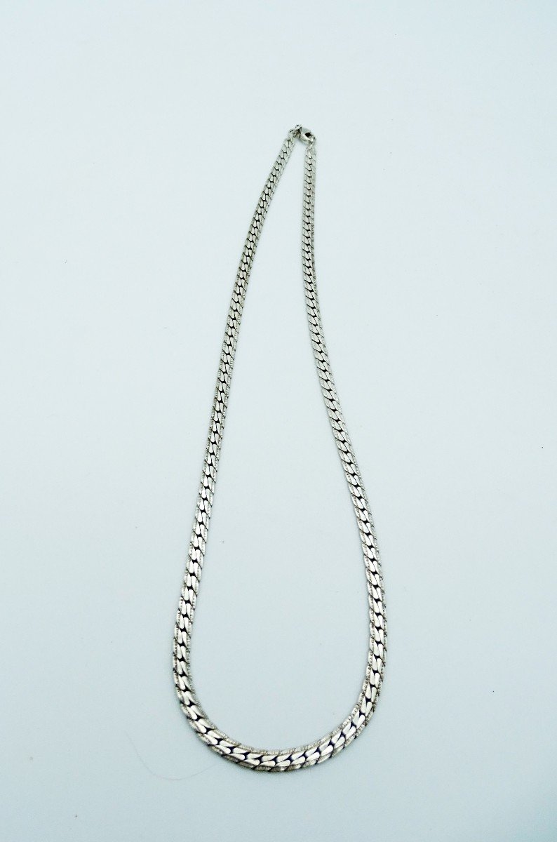 60s Silver Flat Chain Necklace