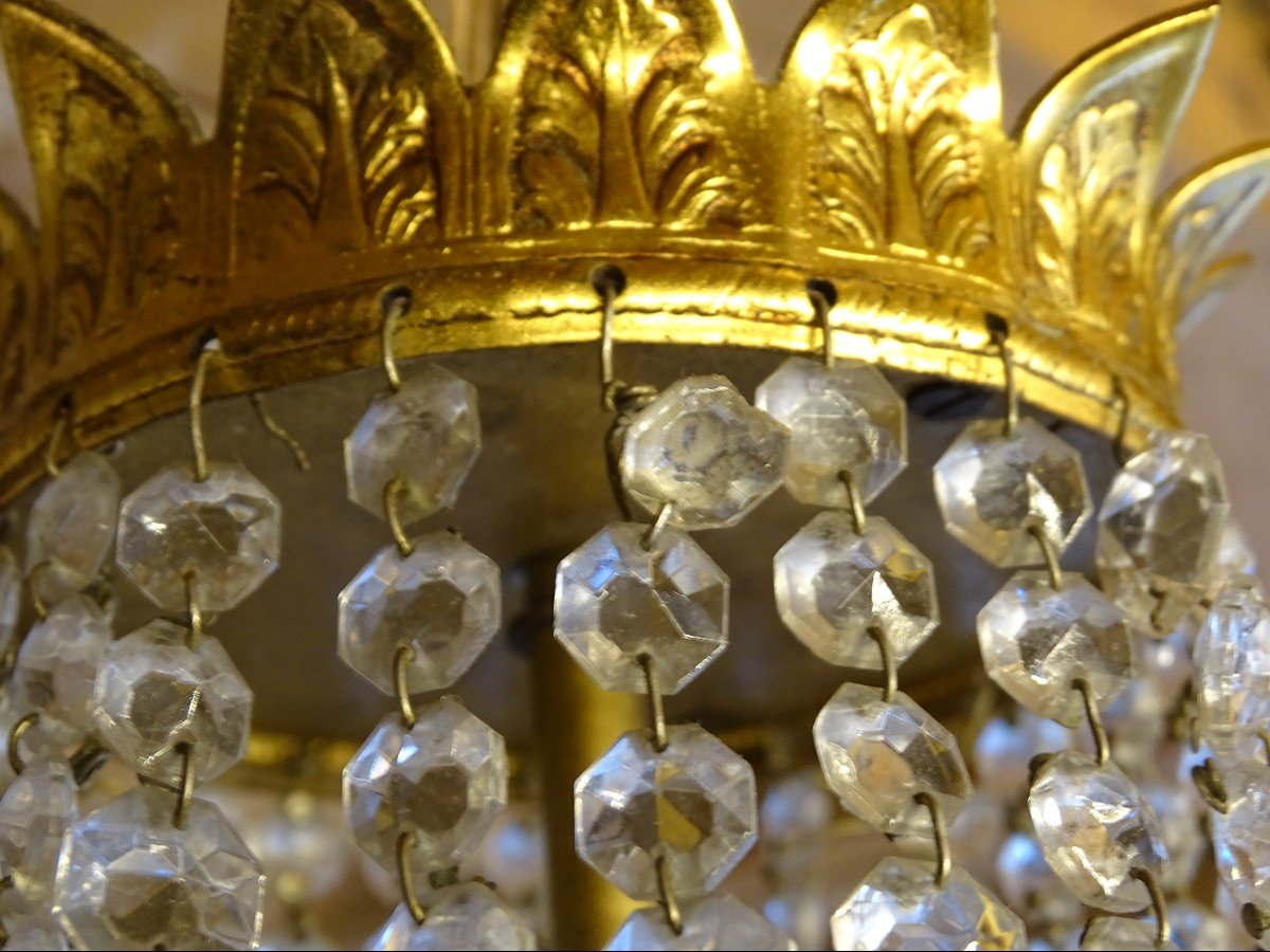 Cascade Chandelier In Glass And Brass 1st Quarter Of The 20th-photo-2