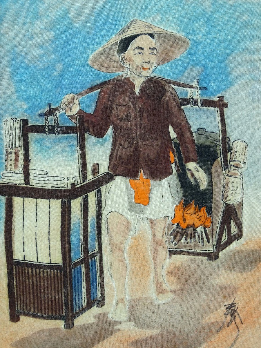 Painting On Silk Vietnam Years 50/60-photo-2