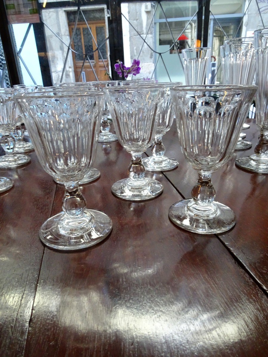 Service De 34 Verres En Cristal Fin 19ème-photo-3
