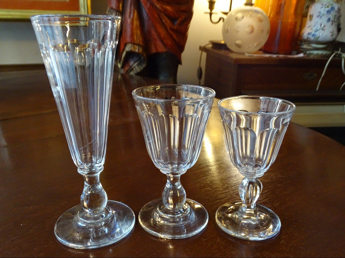 Service De 34 Verres En Cristal Fin 19ème-photo-4