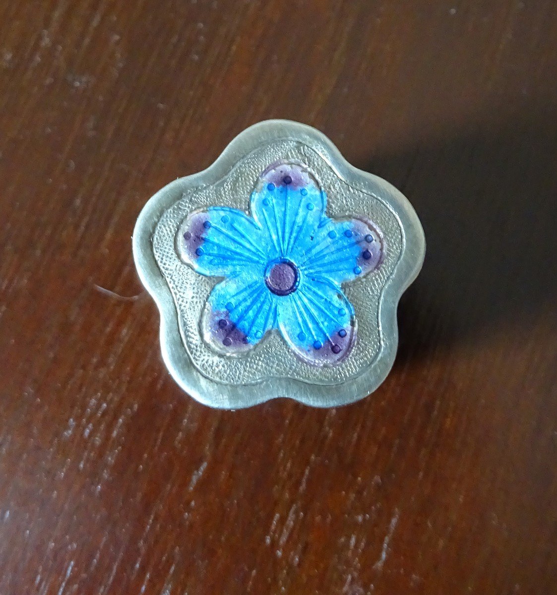 Pill Box In Enameled Silver Asia 20th-photo-3