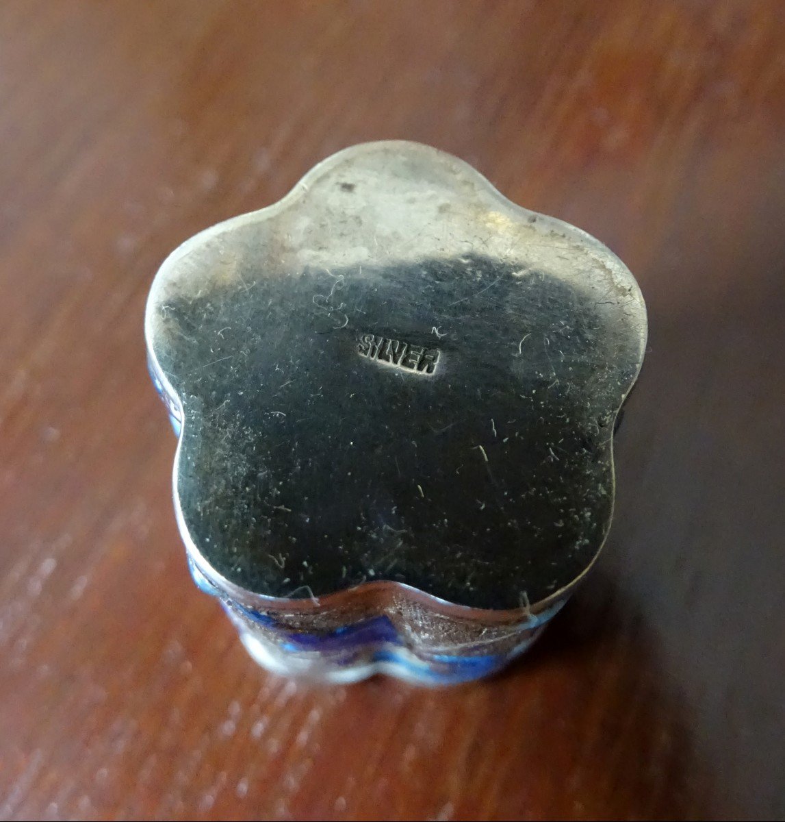 Pill Box In Enameled Silver Asia 20th-photo-4