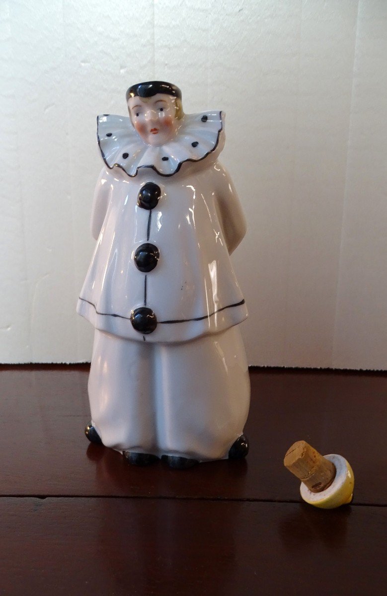 Flacon Pierrot En Porcelaine Allemande Années 50-photo-3
