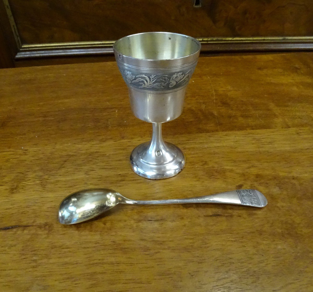 Egg Cup And Its Spoon By Boulenger 1899/1900-photo-1