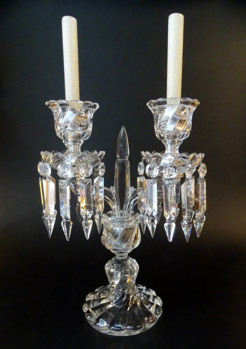Candélabre / Girandole En Cristal De Baccarat 20ème-photo-2