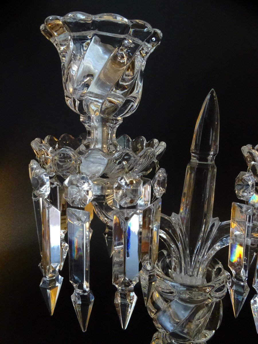 Candélabre / Girandole En Cristal De Baccarat 20ème-photo-1