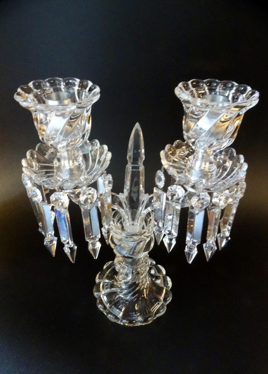 Candélabre / Girandole En Cristal De Baccarat 20ème-photo-2