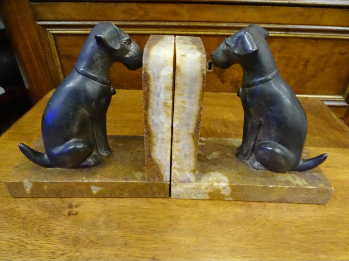 Art Deco Fox Terriers Bookends-photo-3