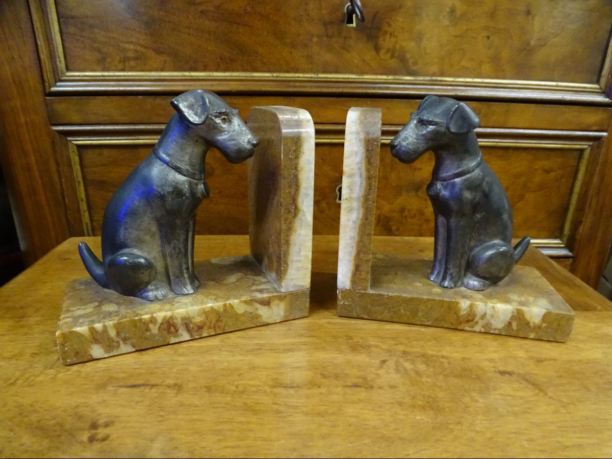 Art Deco Fox Terriers Bookends-photo-1