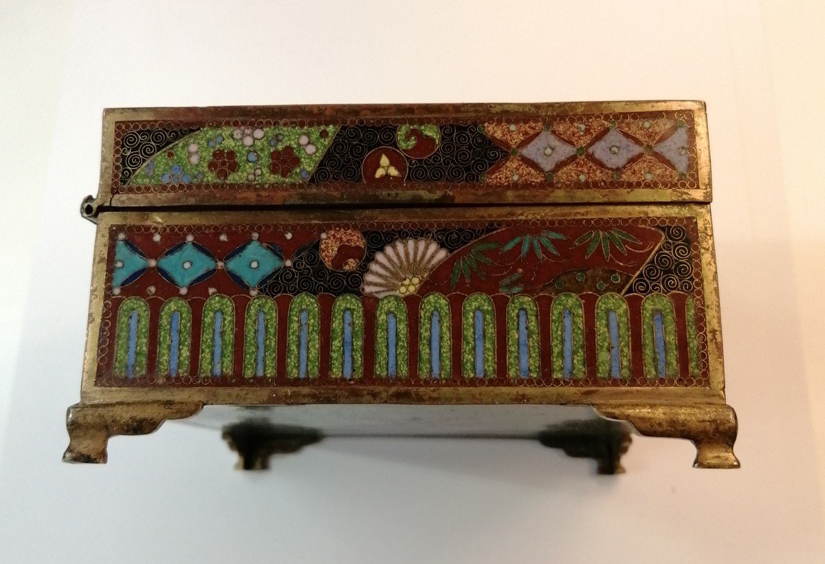 Japanese Cloisonne Box Meiji Period -photo-3