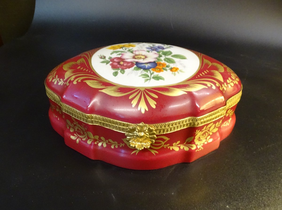 Grand Coffret En Porcelaine De Limoges 20ème