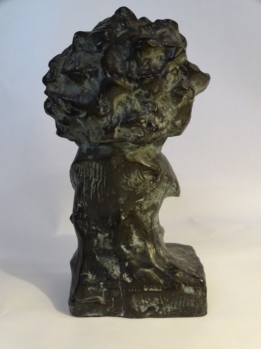 Plaster Bust Of Beethoven 1930/1940-photo-3