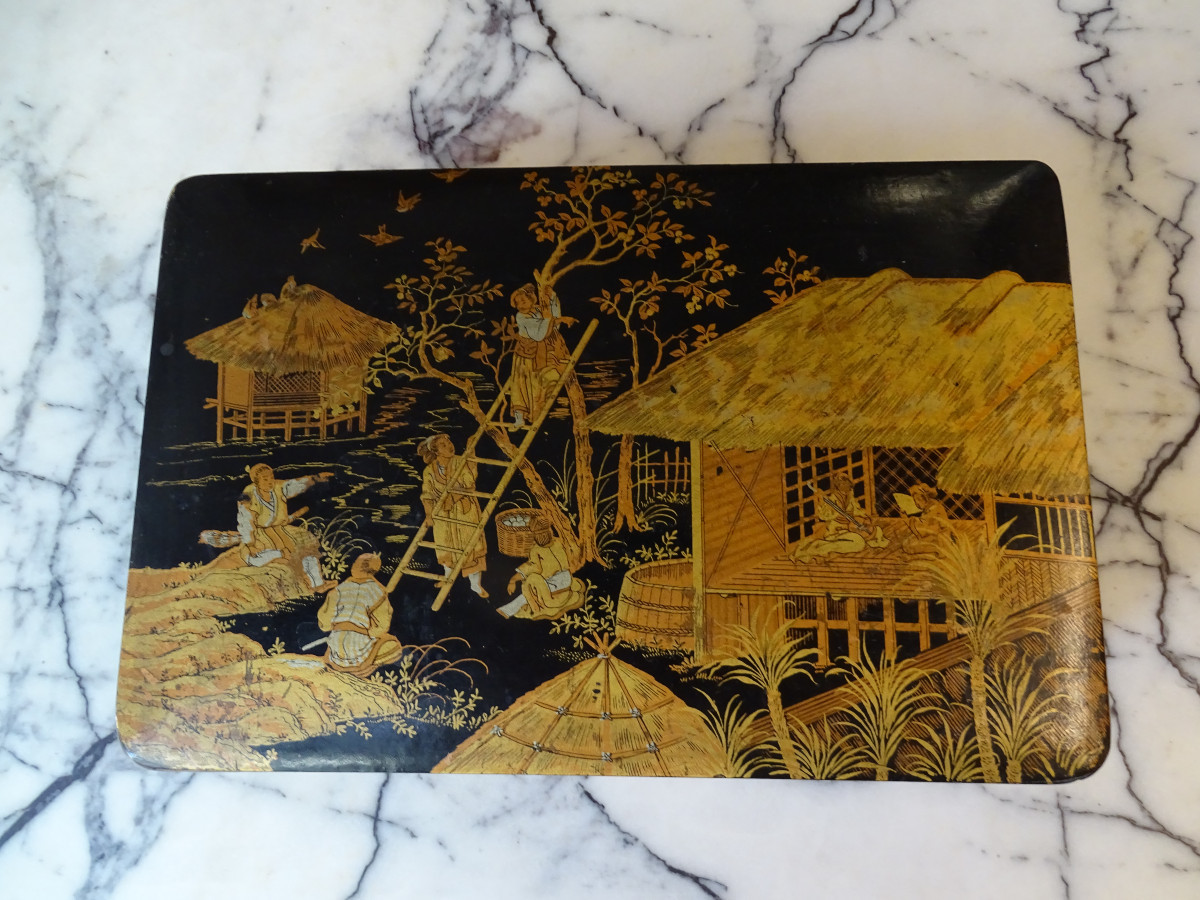 Coffret En papier mâché  Fin 19ème/1900