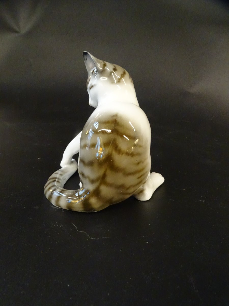 Chat En Porcelaine Allemande  Années 40/50-photo-4