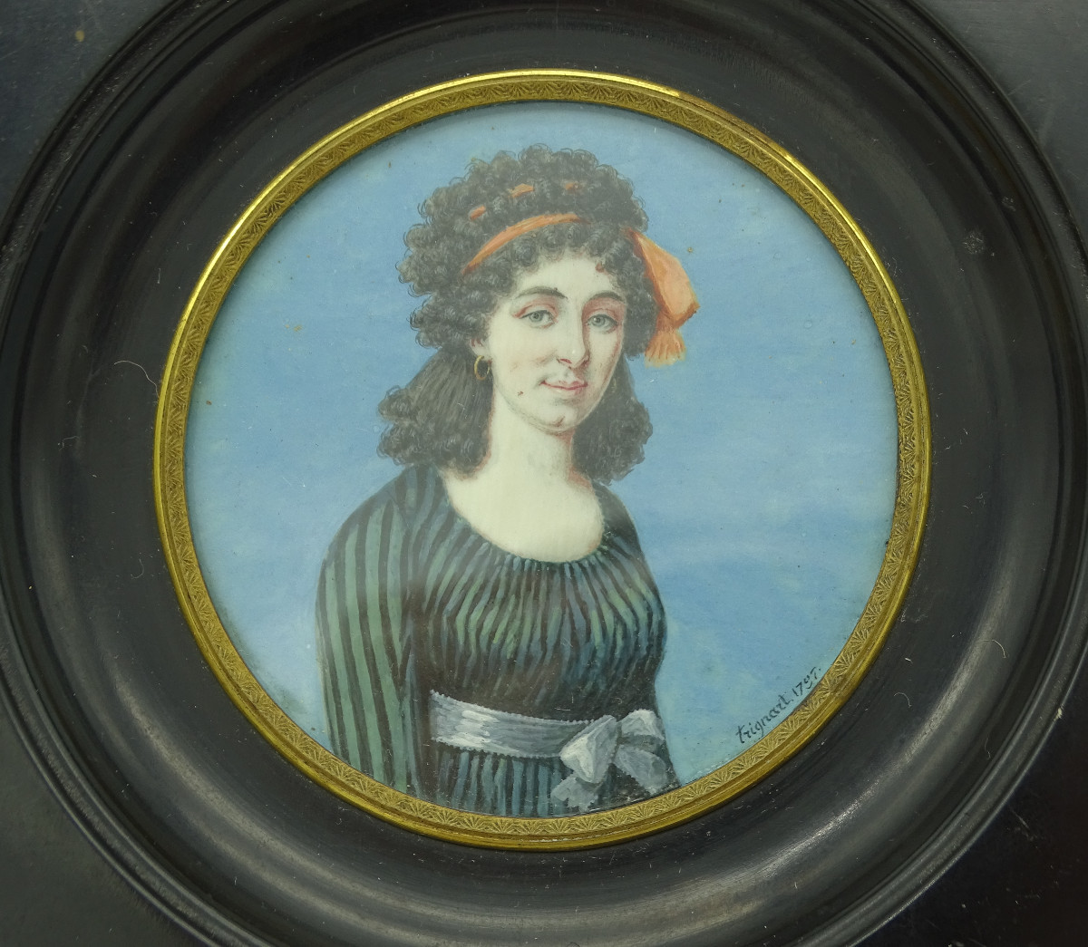 Antoine Trignart Young Woman With Orange Headband 18th-photo-2