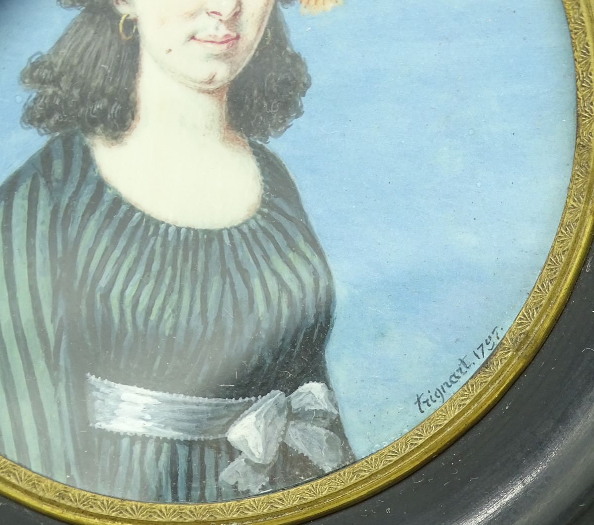 Antoine Trignart Young Woman With Orange Headband 18th-photo-3