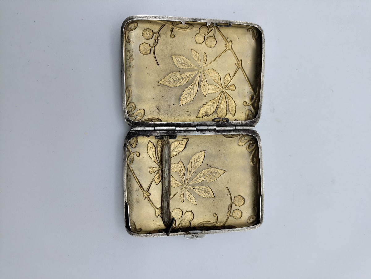 Porte-cigarettes en Argent Art Nouveau-photo-3