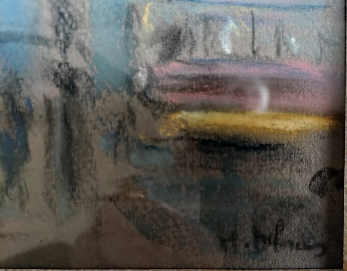 H. Deloras Pastel View Of Paris 20th-photo-3