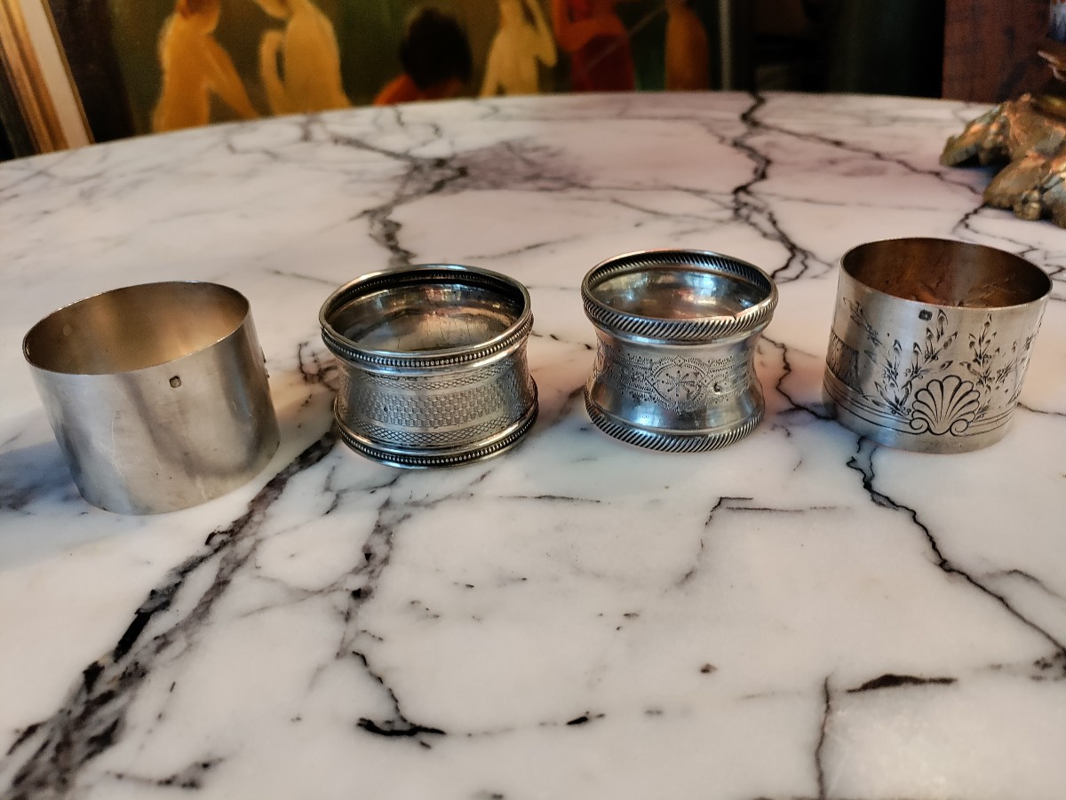 Set Of 4 Silver Napkin Rings-photo-2