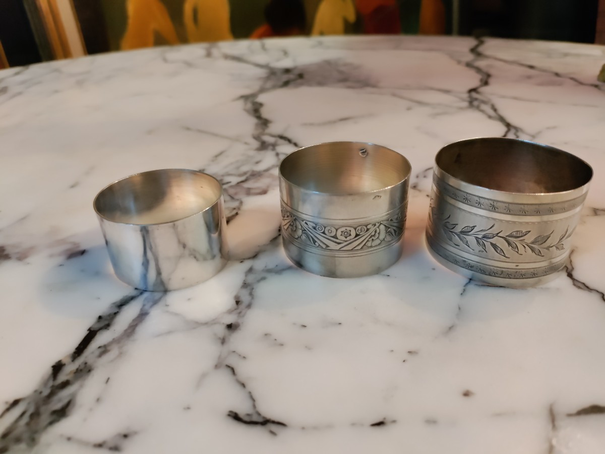 Set Of 3 Silver Napkin Rings-photo-2