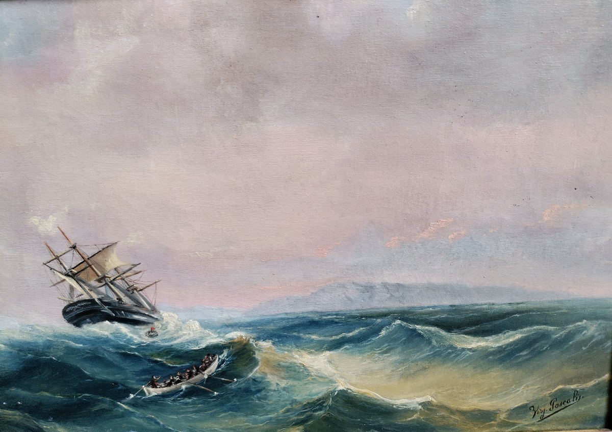 Sinking Of The Frégate Zénobia In 1847 Oil On Canvas-photo-3