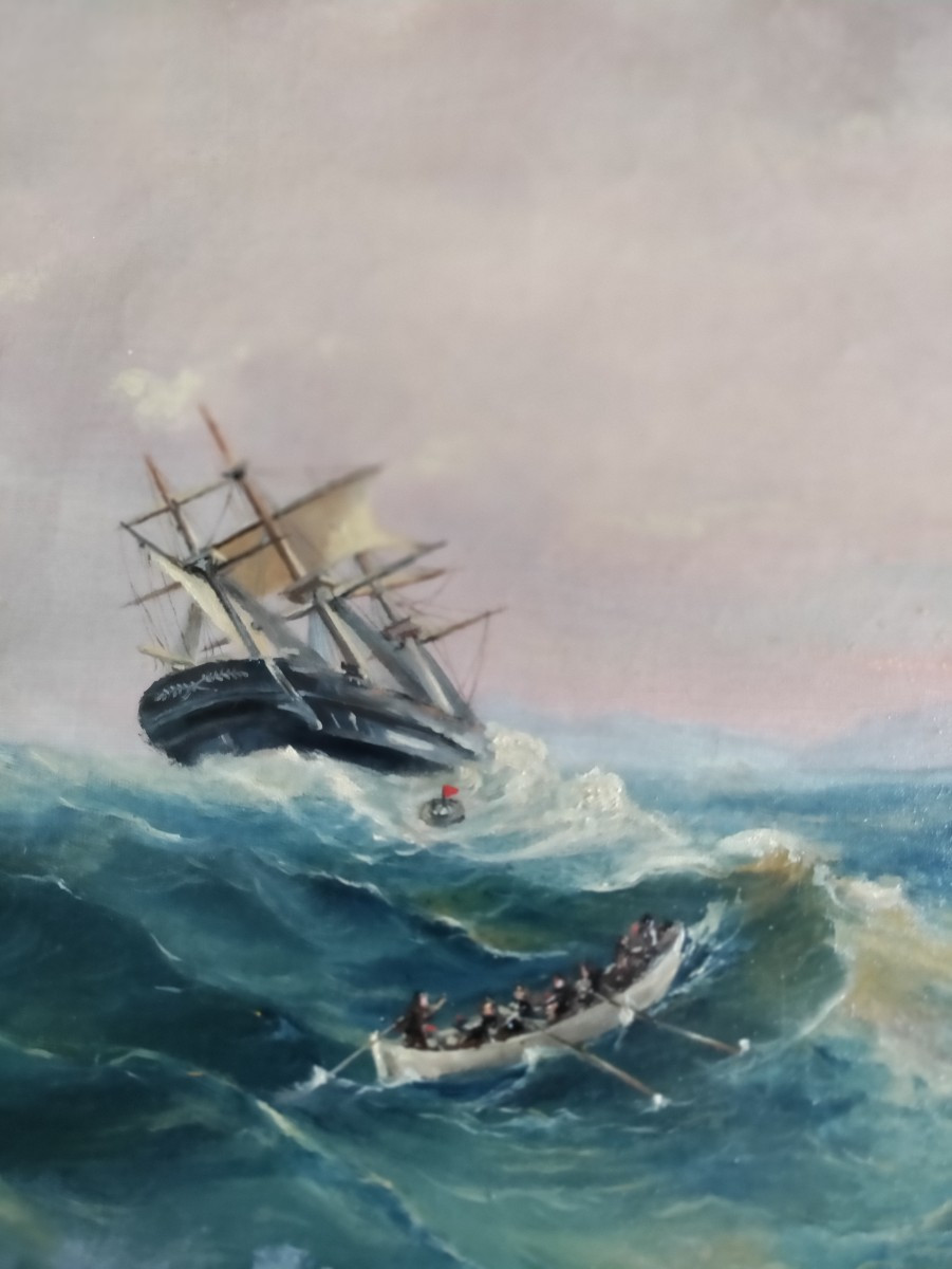 Sinking Of The Frégate Zénobia In 1847 Oil On Canvas-photo-2
