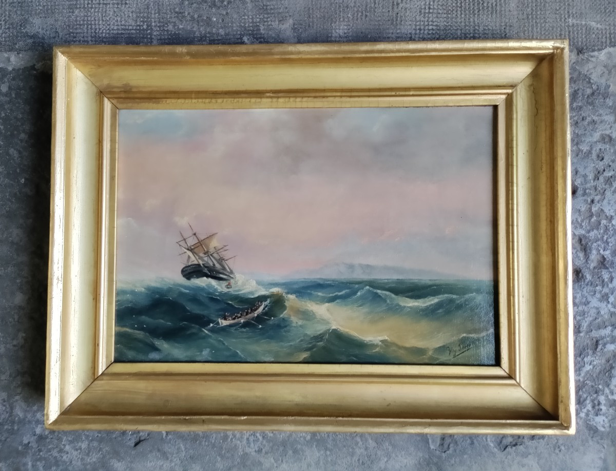 Sinking Of The Frégate Zénobia In 1847 Oil On Canvas