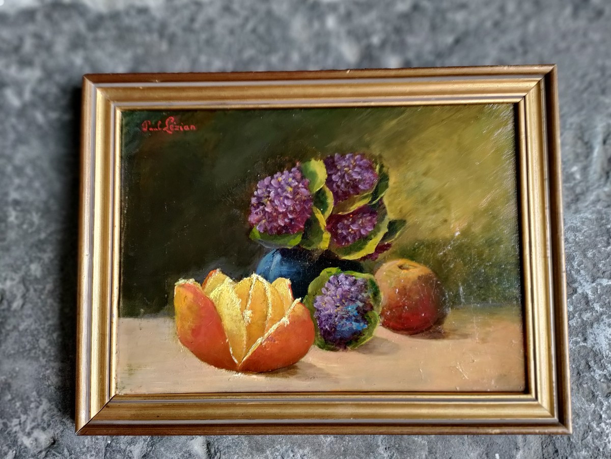 Paul Lézian Still Life With Violets Late 19th