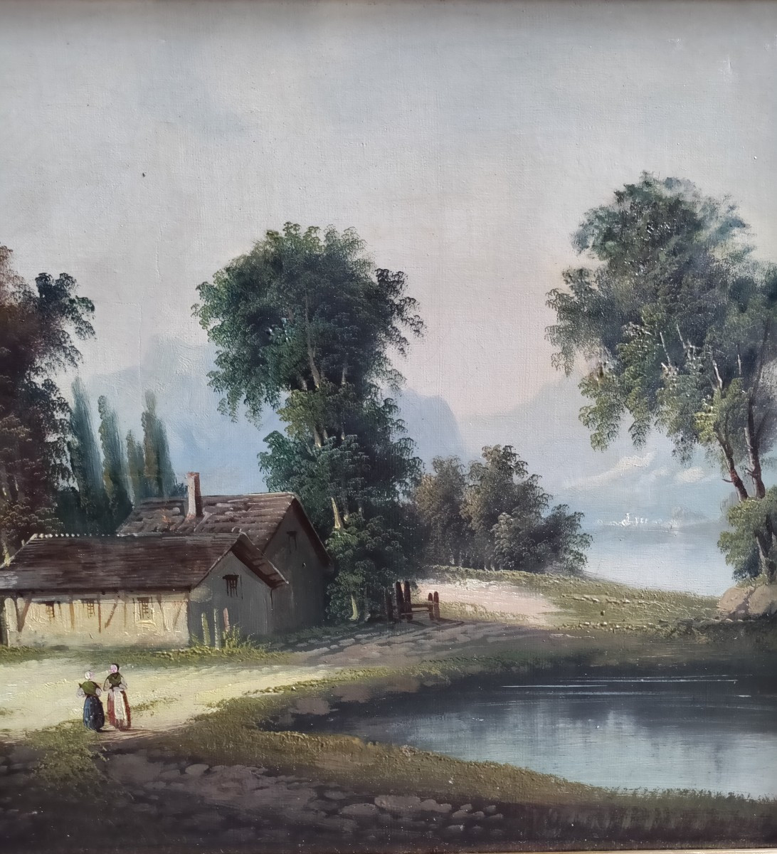 Eugène Tabouin Paysage Animé 19ème -photo-3