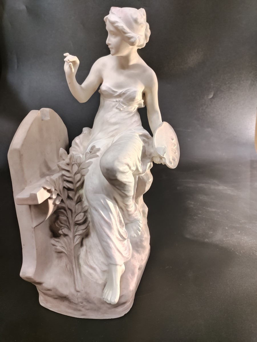 Friedrich Goldscheider Porcelaine Femme Peintre