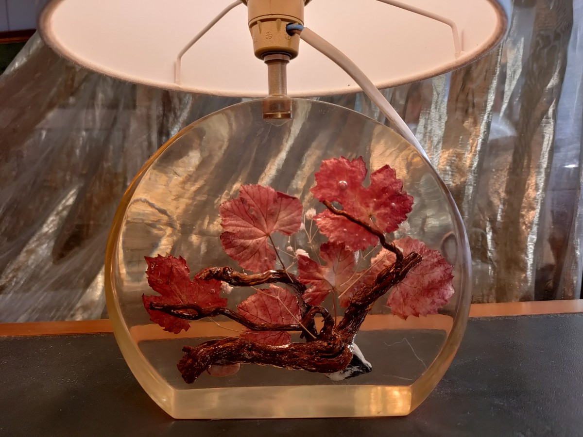 Resin Lamp By Pierre Bodin 60s-photo-3
