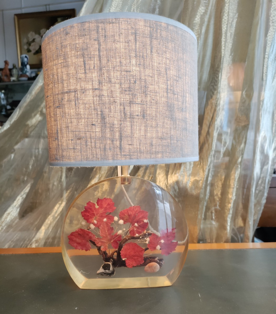 Resin Lamp By Pierre Bodin 60s