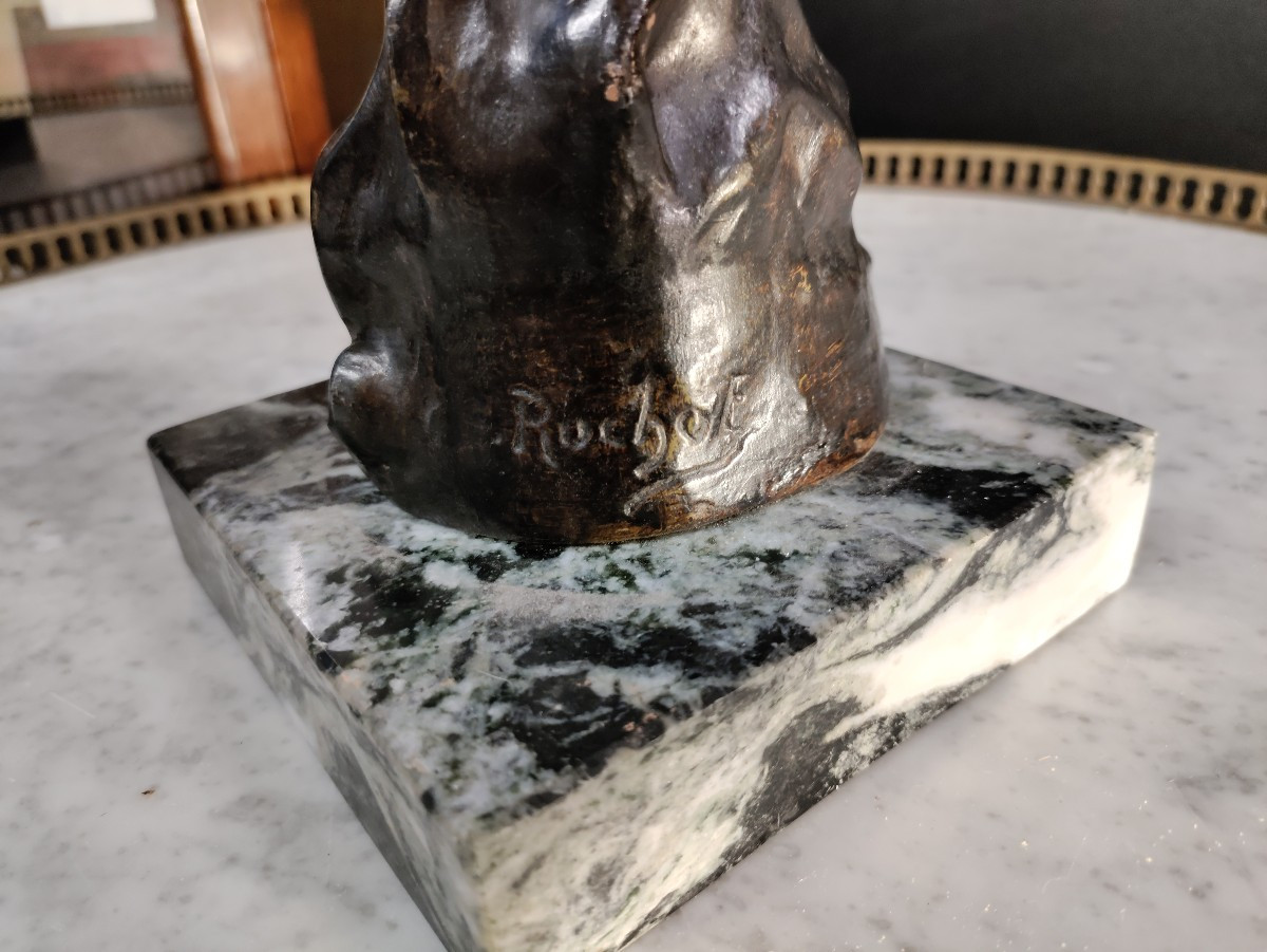 Woman In Babbit Metal By Ruchot Art Nouveau-photo-1