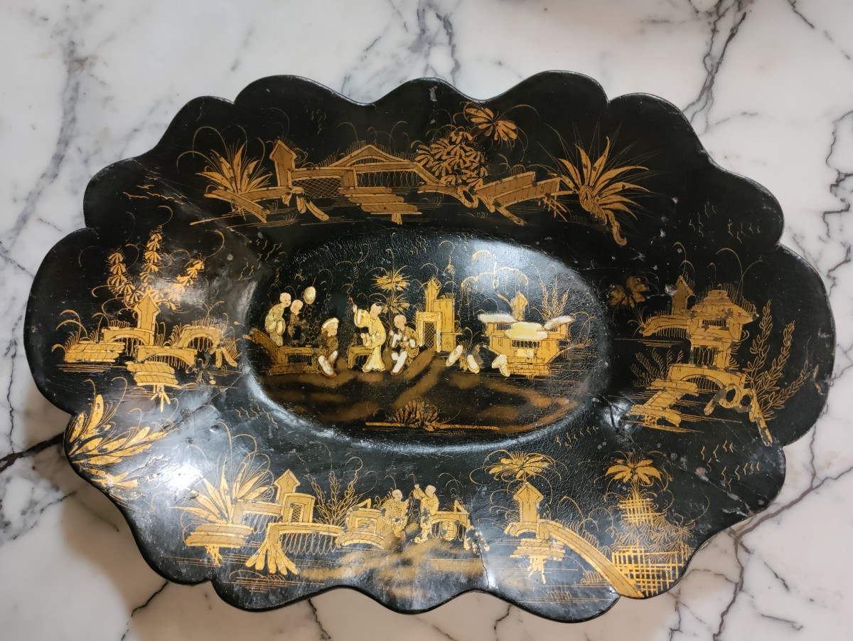 Corbeille papier mâché fin 19 ème/1900