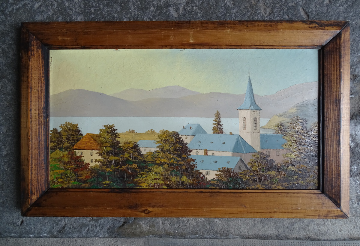 Paul Gobert Oil On Cardboard Lac d'Aiguebelette 20th