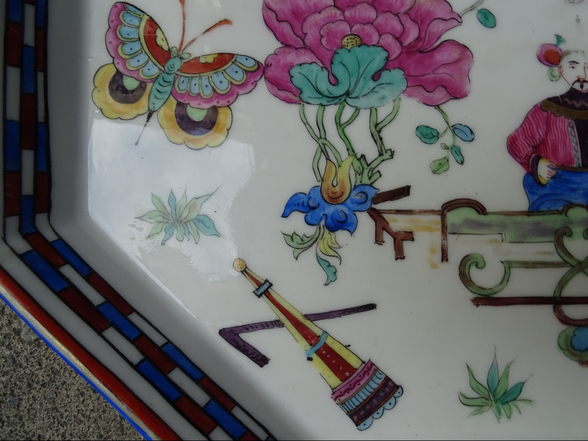 Grand Plateau en Porcelaine fin  19ème-photo-2