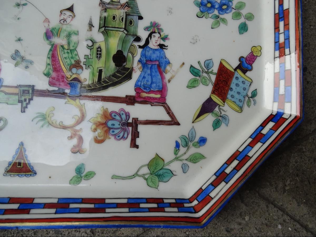 Grand Plateau en Porcelaine fin  19ème-photo-4