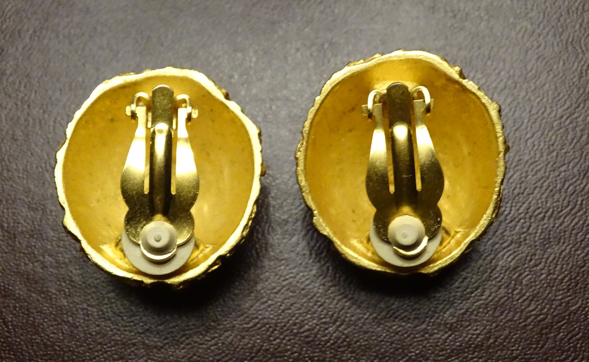 Karl Lagerfeld Pair Of Clip-on Earrings 75s/80s-photo-2
