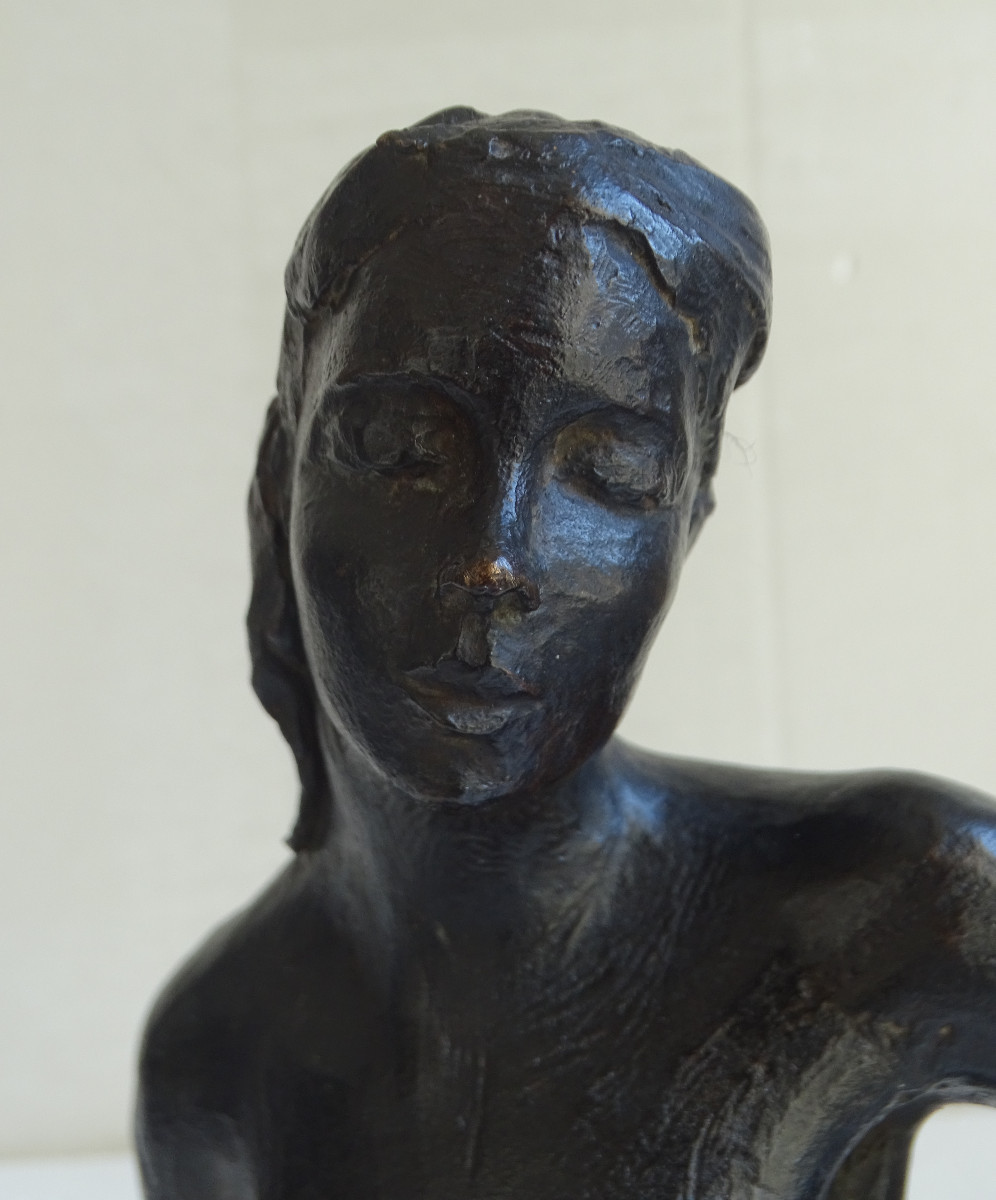 Marie-Jo Bourron Bronze "Jeune fille au bain"-photo-2