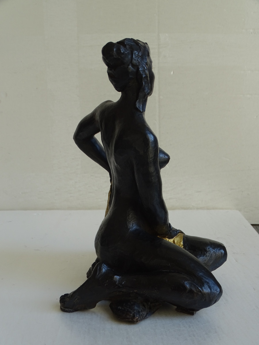 Marie-Jo Bourron Bronze "Jeune fille au bain"-photo-2