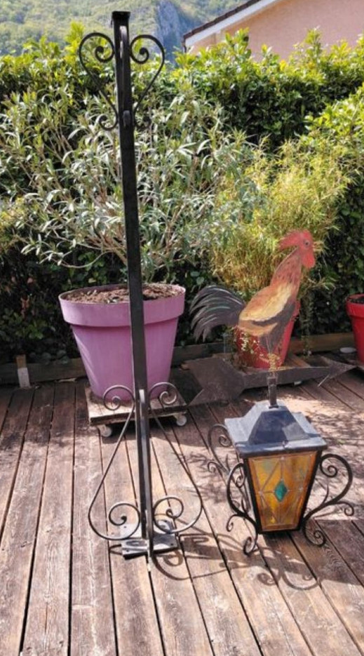 Lanterne/Girouette en Fer Forgé Années 50-photo-2