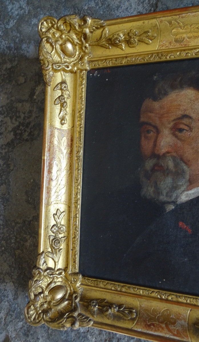Huile sur Toile Portrait d'Homme 1860-photo-1
