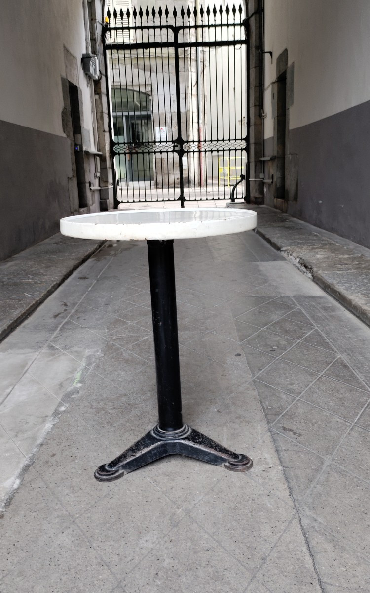 Table de Bistrot en Métal Art Déco -photo-2