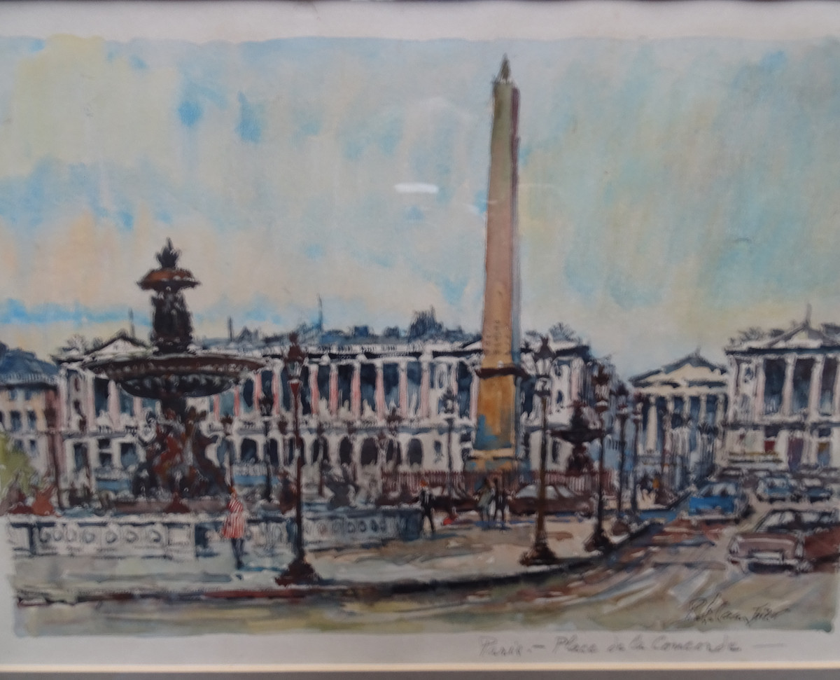 Polo Cambier Watercolor Place De La Concorde-photo-2