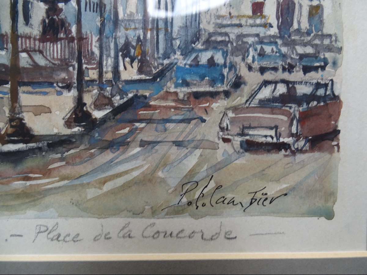 Polo Cambier Watercolor Place De La Concorde-photo-3